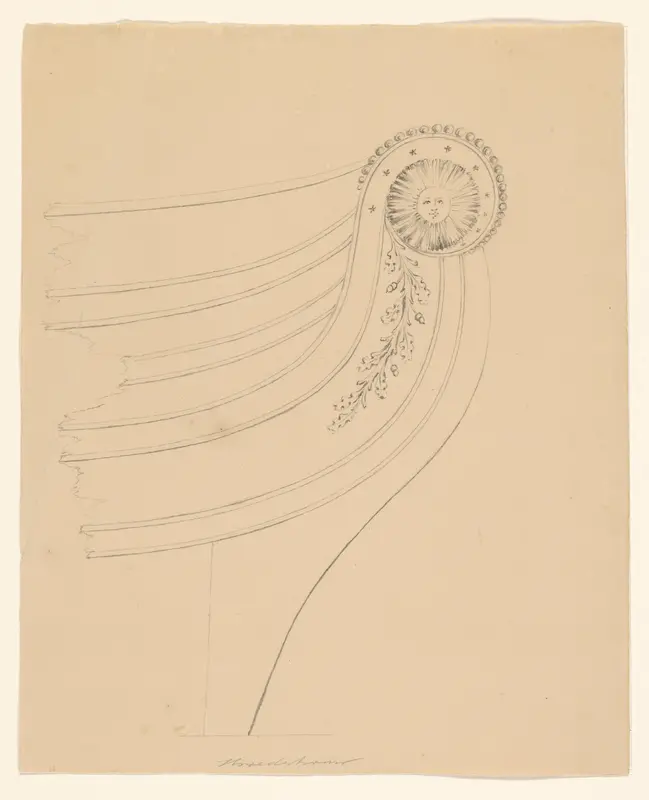 Ontwerp voor de boeg van het fregat Broedertrouw Wall Art by A.J. Schouten (1775-1849) - High-Resolution Digital Print