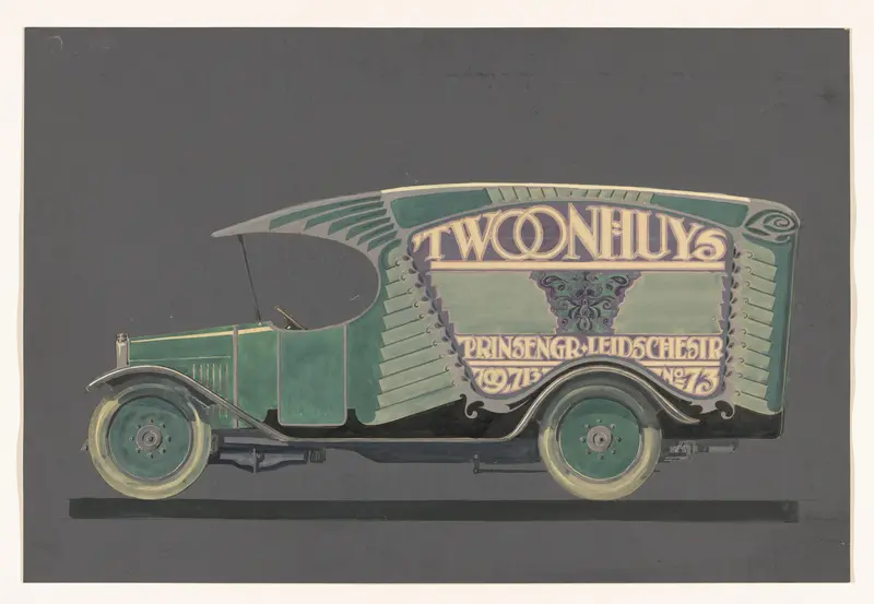 Ontwerp voor de decoratie van een auto van 't Woonhuys Wall Art by anonymous - High-Resolution Digital Print
