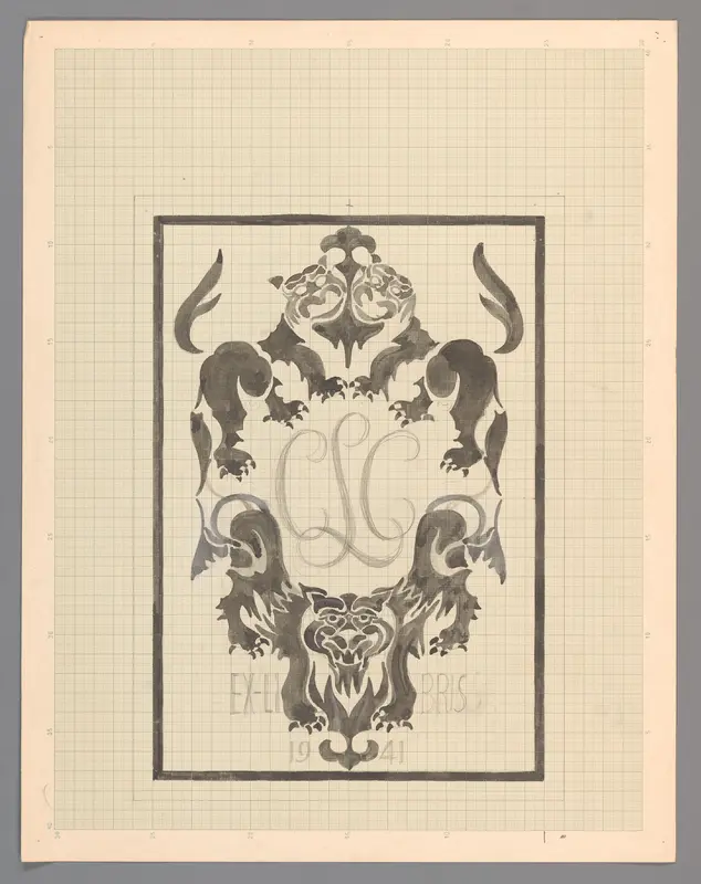 Ontwerp voor de ex libris van Carel Lion Cachet Wall Art by Carel Adolph Lion Cachet - High-Resolution Digital Print