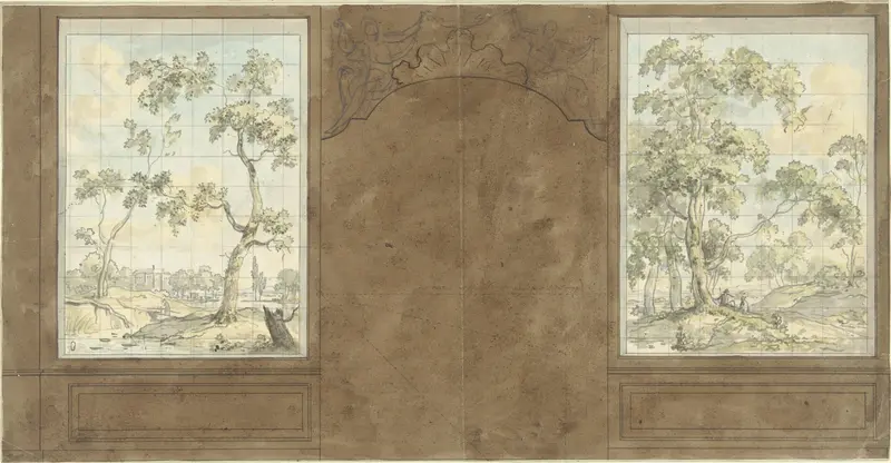 Ontwerp voor de kamerwand in de zaal van Jan de Groot, Keizersgracht 187 Wall Art by Jurriaan Andriessen - High-Resolution Digital Print