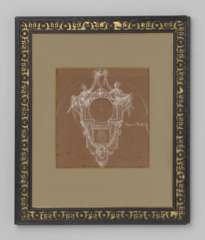 Ontwerp voor de kast van een cartelpendule Wall Art by Unknown - High-Resolution Digital Print