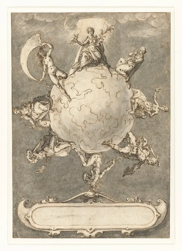 Ontwerp voor de laatste prent in de reeks Omnium rerum vicissitudo est Wall Art by Jacques de Gheyn (II) - High-Resolution Digital Print