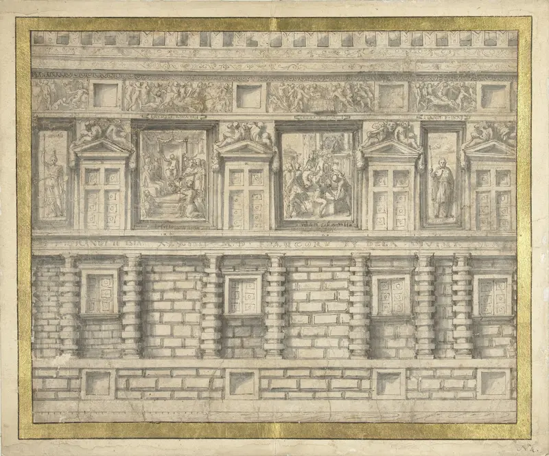 Ontwerp voor de noordgevel van het Palazzo Doria, Genua Wall Art by Perino del Vaga - High-Resolution Digital Print