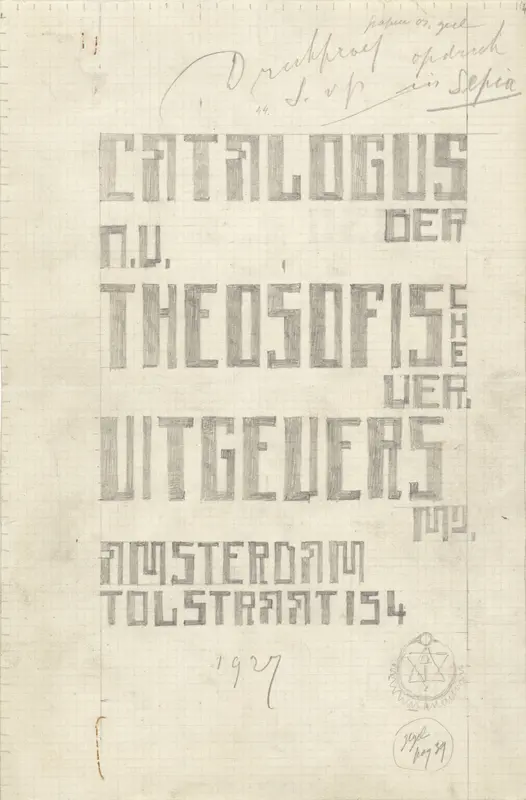 Ontwerp voor de omslag van de folder Catalogus der n.v. Theosofische Ver. Uitgevers Mij. Amsterdam Wall Art by Mathieu Lauweriks - High-Resolution Digital Print