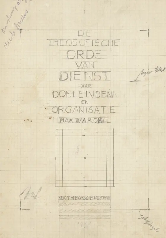 Ontwerp voor de omslag van de folder De theosofische orde van dienst, haar doeleinden en organisatie Wall Art by Mathieu Lauweriks - High-Resolution Digital Print