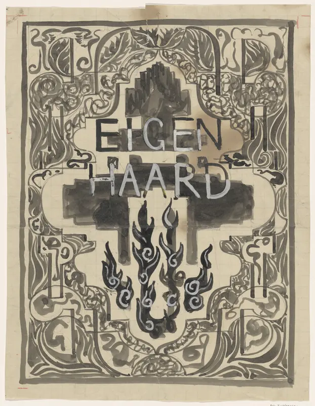 Ontwerp voor de omslag van Eigen Haard Wall Art by Carel Adolph Lion Cachet - High-Resolution Digital Print