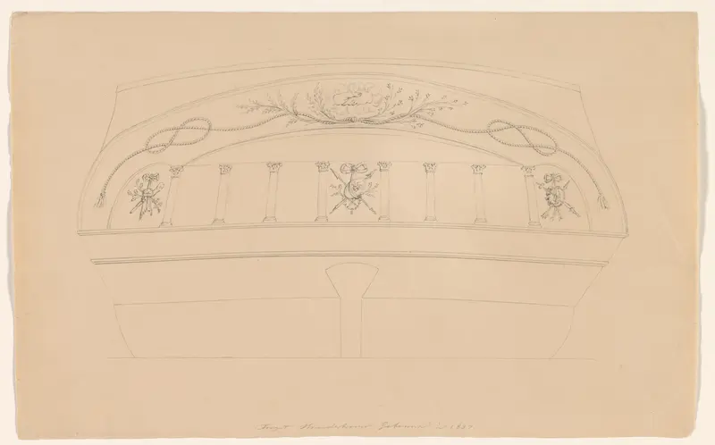 Ontwerp voor de spiegel van het fregat Delta Wall Art by A.J. Schouten (1775-1849) - High-Resolution Digital Print