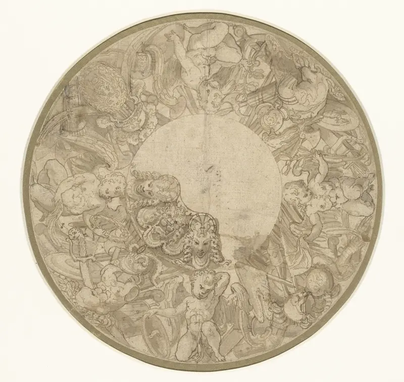 Ontwerp voor de voet van een ronde pronkschaal Wall Art by Unknown - High-Resolution Digital Print