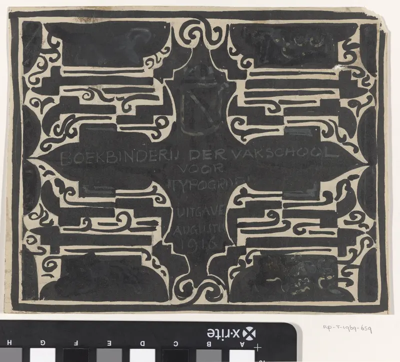 Ontwerp voor drukwerk voor Boekbinderij der Vakschool voor Typografie, uitgave augustus 1916 Wall Art by Carel Adolph Lion Cachet - High-Resolution Digital Print