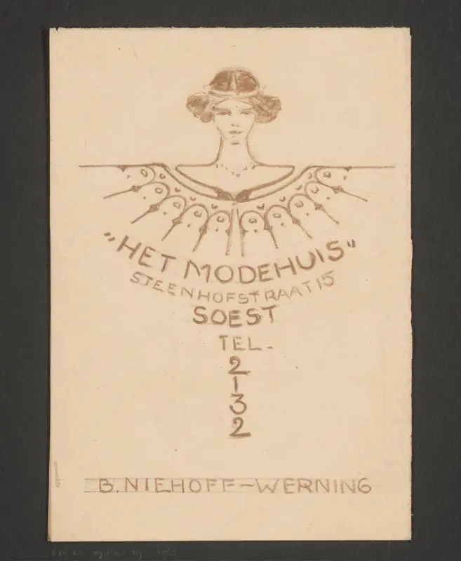 Ontwerp voor een advertentie van Het Modehuis te Soest Wall Art by Reinier Willem Petrus de Vries (1874-1953) - High-Resolution Digital Print