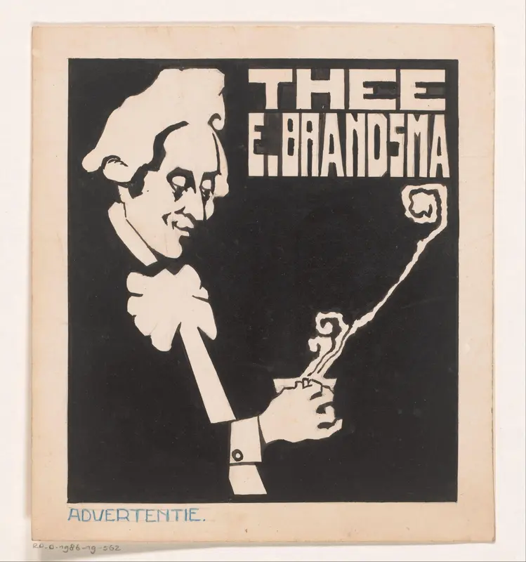 Ontwerp voor een advertentie van thee van E. Brandsma Wall Art by Reinier Willem Petrus de Vries (1874-1953) - High-Resolution Digital Print