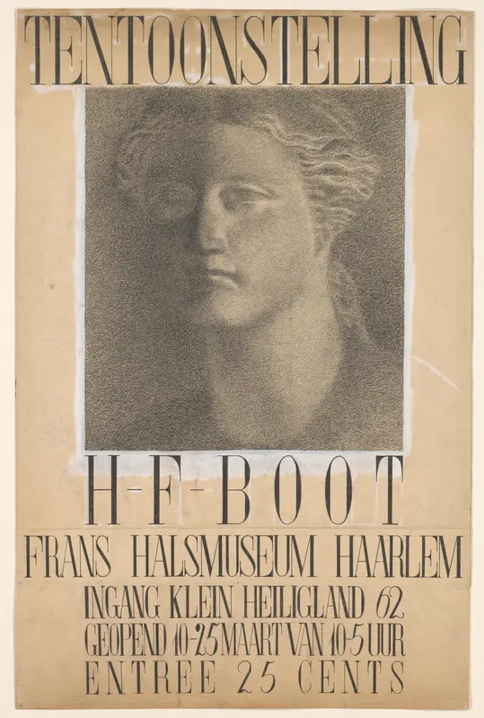 Ontwerp voor een affiche van een tentoonstelling van H.F. Boot in het Frans Hals Museum in Haarlem Wall Art by Otto B. de Kat - High-Resolution Digital Print