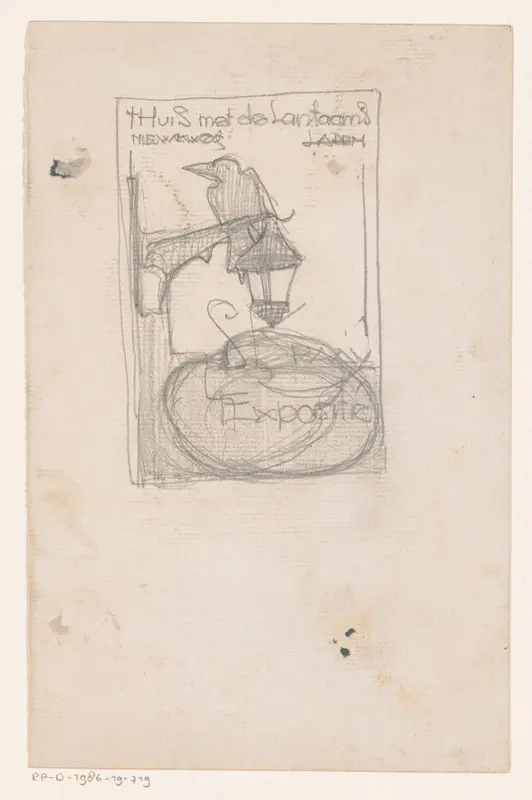Ontwerp voor een affiche voor een expositie in Laren Wall Art by Reinier Willem Petrus de Vries (1874-1953) - High-Resolution Digital Print