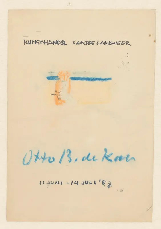 Ontwerp voor een affiche voor een tentoonstelling van het werk van Otto B. de Kat bij kunsthandel Santee Landweer Wall Art by Unknown - High-Resolution Digital Print