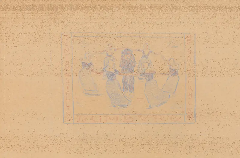 Ontwerp voor een affiche voor een tentoonstelling van schilderijen te Domburg Wall Art by Ferdinand Hart Nibbrig - High-Resolution Digital Print