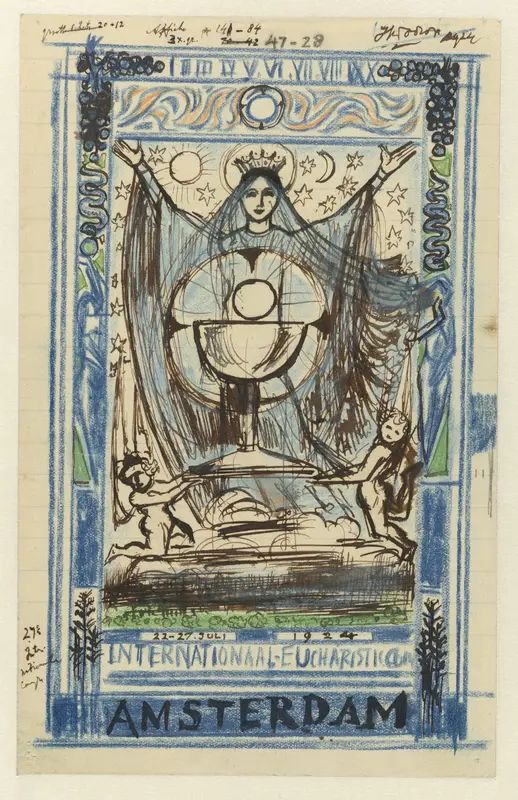 Ontwerp voor een affiche voor het Internationale Eucharistisch Congres gehouden te Amsterdam van 22-27 juli 1924 Wall Art by Jan Toorop - High-Resolution Digital Print