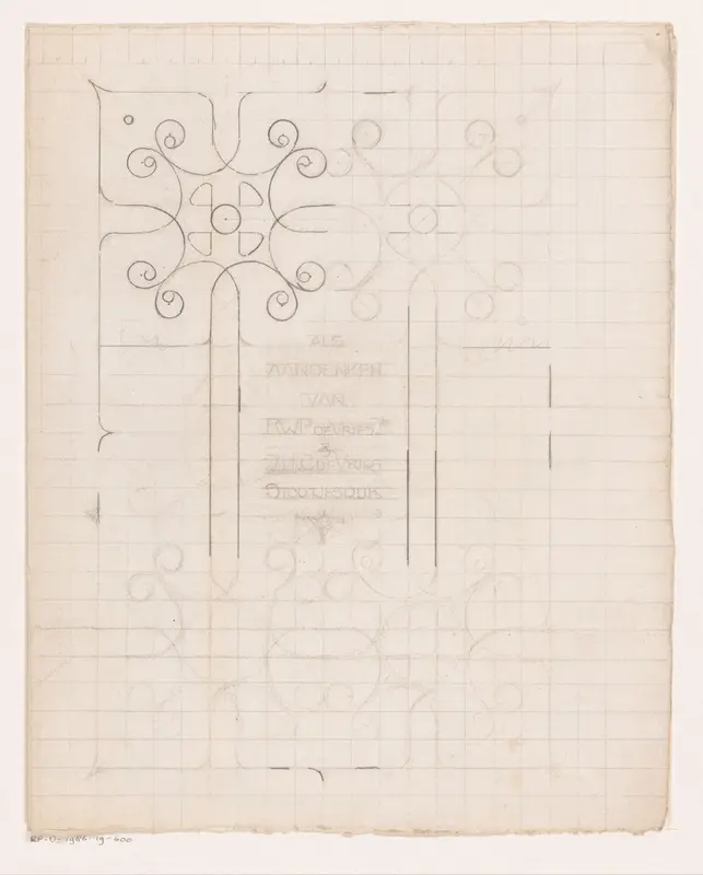 Ontwerp voor een albumblad als aandenken van R.W.P. de Vries Jr. en J.H.C. de Vries-Stoutjesdijk Wall Art by Reinier Willem Petrus de Vries (1874-1953) - High-Resolution Digital Print