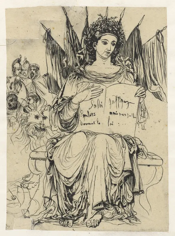 Ontwerp voor een allegorische figuur van de Republiek Wall Art by Rodolphe Bresdin - High-Resolution Digital Print