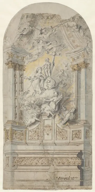 Ontwerp voor een altaar in de Kerk van het Kasteel te Antwerpen Wall Art by Pieter Scheemaeckers (I) - High-Resolution Digital Print