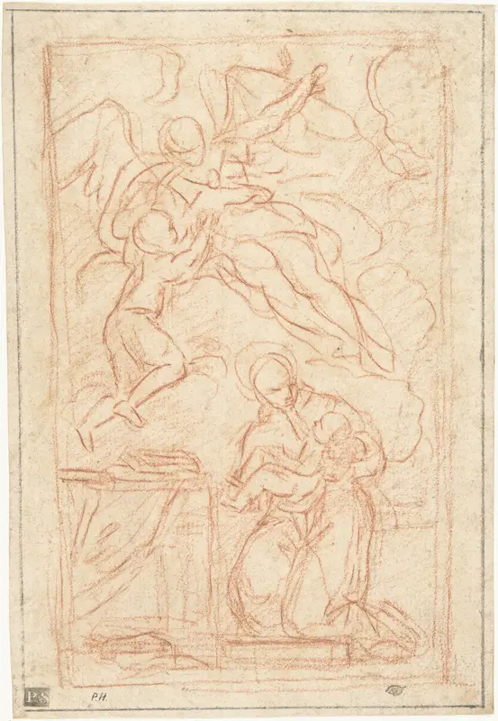 Ontwerp voor een altaarstuk met Sint Antonius van Padua Wall Art by Carlo Maratta - High-Resolution Digital Print