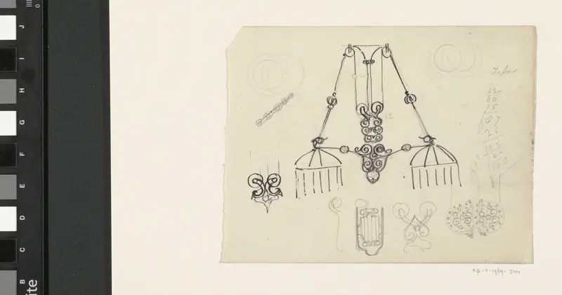 Ontwerp voor een basculelamp Wall Art by Carel Adolph Lion Cachet - High-Resolution Digital Print
