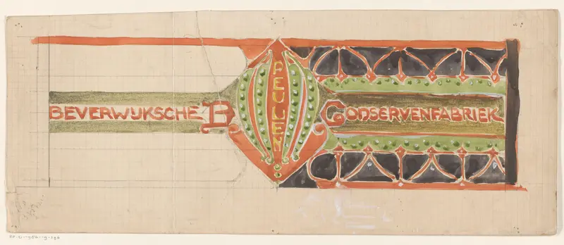 Ontwerp voor een beeldmerk van de Beverwijksche Conservenfabriek Wall Art by Reinier Willem Petrus de Vries (1874-1953) - High-Resolution Digital Print
