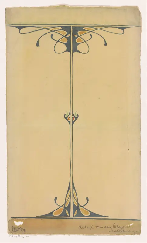 Ontwerp voor een behangsel met ornament Wall Art by Unknown - High-Resolution Digital Print