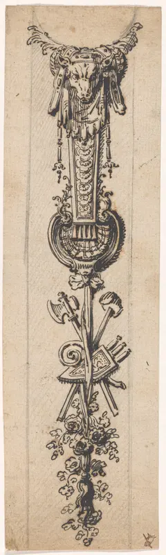 Ontwerp voor een beslagstuk voor een klok of barometer (?) Wall Art by Unknown - High-Resolution Digital Print