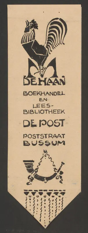 Ontwerp voor een boekenlegger van boekhandel De Haan te Bussum Wall Art by Reinier Willem Petrus de Vries (1874-1953) - High-Resolution Digital Print