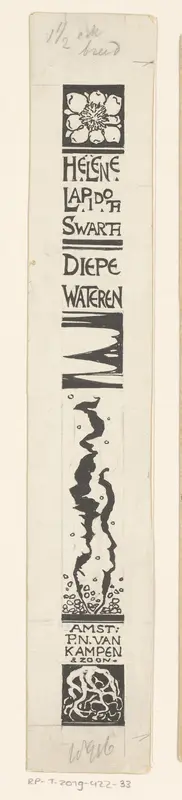 Ontwerp voor een boekrug voor: Hélène Lapidoth-Swarth, Diepe wateren, 1897 Wall Art by Willem Wenckebach - High-Resolution Digital Print
