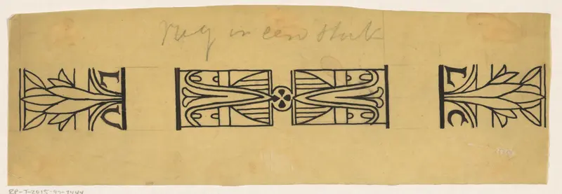 Ontwerp voor een boekrug voor: Louis Couperus, Extaze: een boek van geluk, 1894 Wall Art by Richard Nicolaüs Roland Holst - High-Resolution Digital Print
