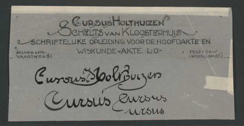 Ontwerp voor een briefhoofd van Cursus Holthuizen Wall Art by Reinier Willem Petrus de Vries (1874-1953) - High-Resolution Digital Print