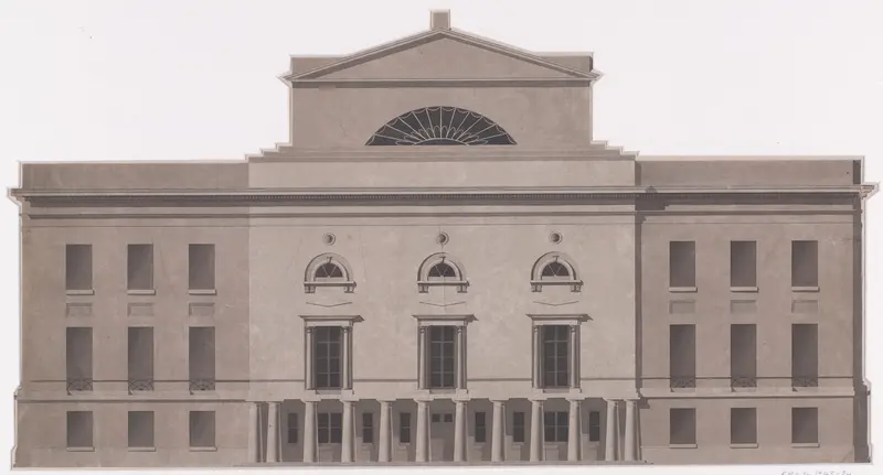 Ontwerp voor een classicistisch gebouw (schouwburg?) Wall Art by Unknown - High-Resolution Digital Print