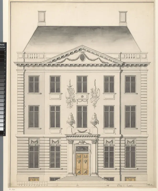 Ontwerp voor een classicistische woonhuisgevel Wall Art by anonymous - High-Resolution Digital Print