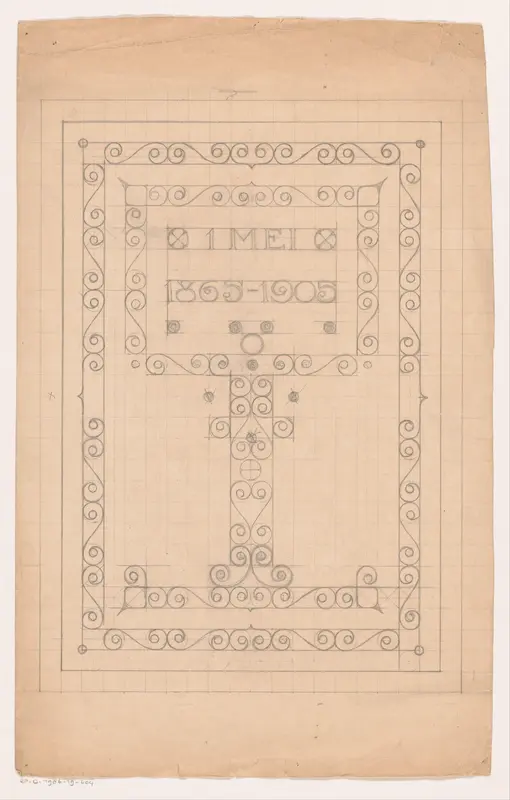 Ontwerp voor een datumblad voor het album 1865-1905 Wall Art by Reinier Willem Petrus de Vries (1874-1953) - High-Resolution Digital Print