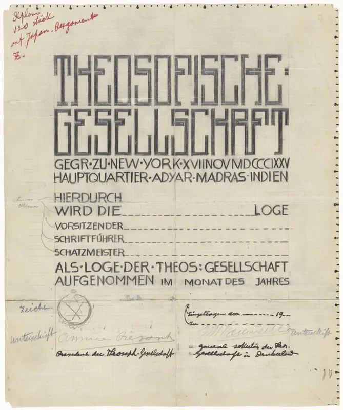 Ontwerp voor een diploma van de Theosofische Gesellschaft Wall Art by Mathieu Lauweriks - High-Resolution Digital Print
