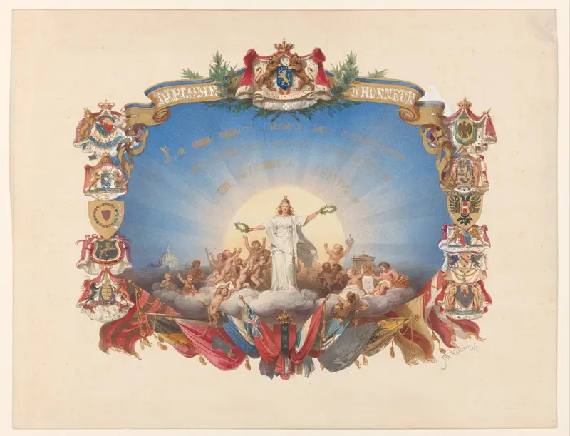 Ontwerp voor een Diplome d'Honneur Wall Art by Johan Philip Koelman - High-Resolution Digital Print