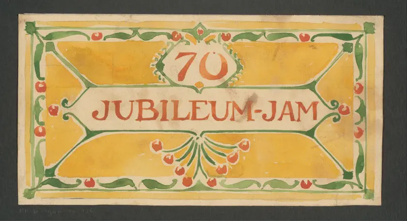Ontwerp voor een etiket voor jublileumjam Wall Art by Reinier Willem Petrus de Vries (1874-1953) - High-Resolution Digital Print