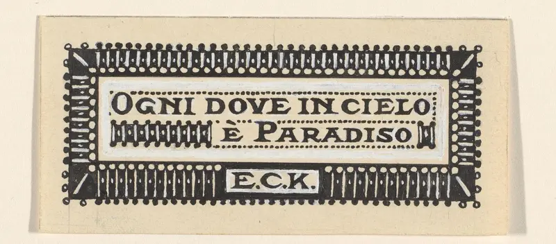Ontwerp voor een ex libris met de initialen E.C.K. Wall Art by Julie de Graag - High-Resolution Digital Print