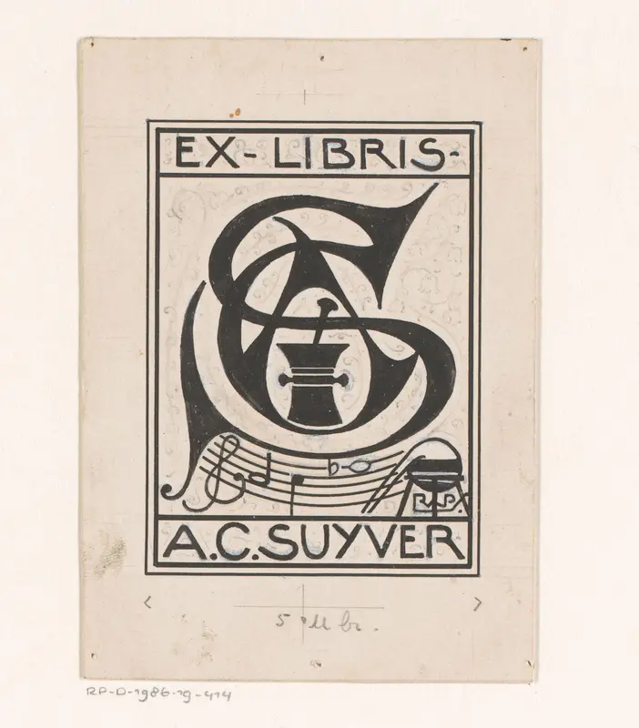 Ontwerp voor een ex libris van A.C. Suyver Wall Art by Unknown - High-Resolution Digital Print