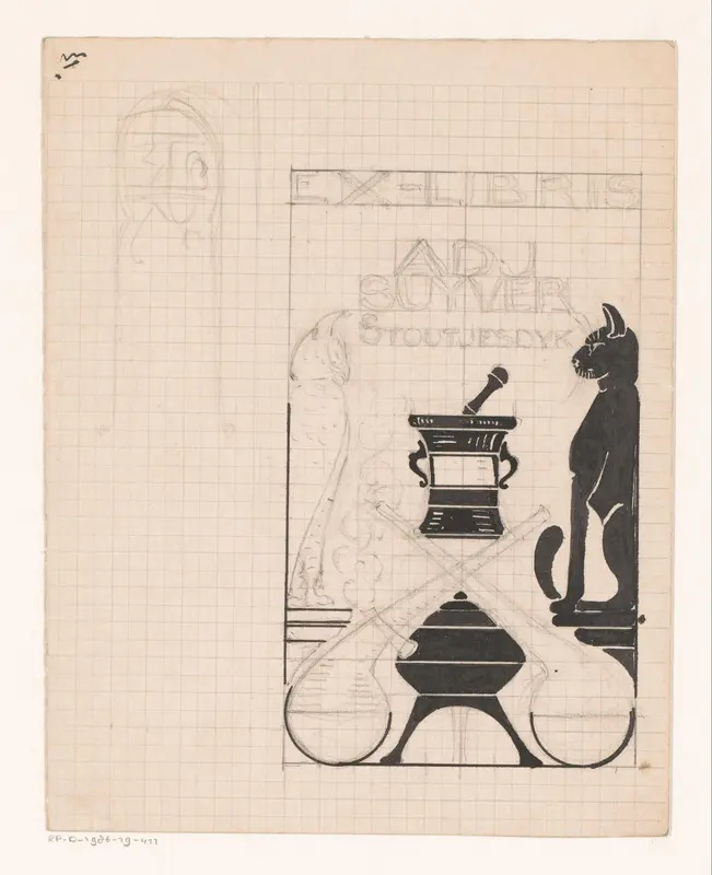 Ontwerp voor een ex libris van A.D.J. Suyver Wall Art by Reinier Willem Petrus de Vries (1874-1953) - High-Resolution Digital Print