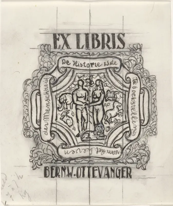 Ontwerp voor een ex libris van Bernard W.M. Ottevanger Wall Art by Leo Gestel - High-Resolution Digital Print