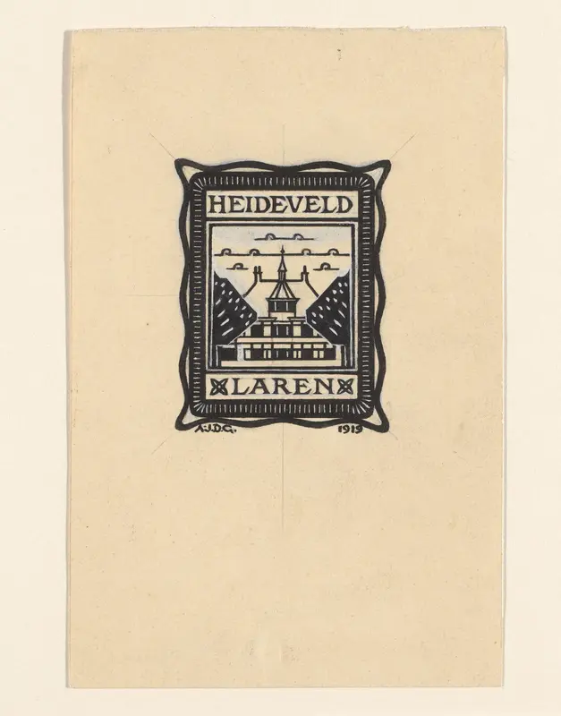 Ontwerp voor een ex libris van Heideveld te Laren Wall Art by Unknown - High-Resolution Digital Print