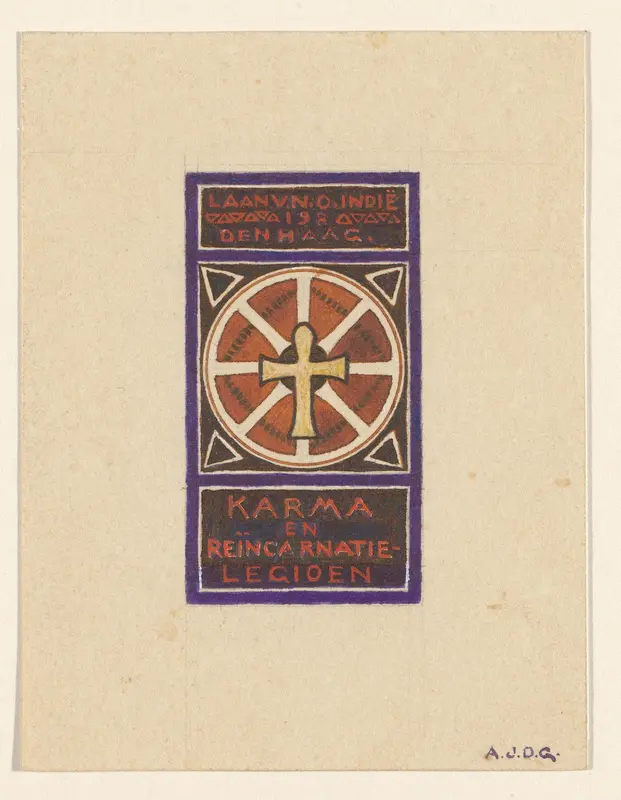 Ontwerp voor een ex libris van het Karma en Reïncarnatie-Legioen te Den Haag Wall Art by Unknown - High-Resolution Digital Print