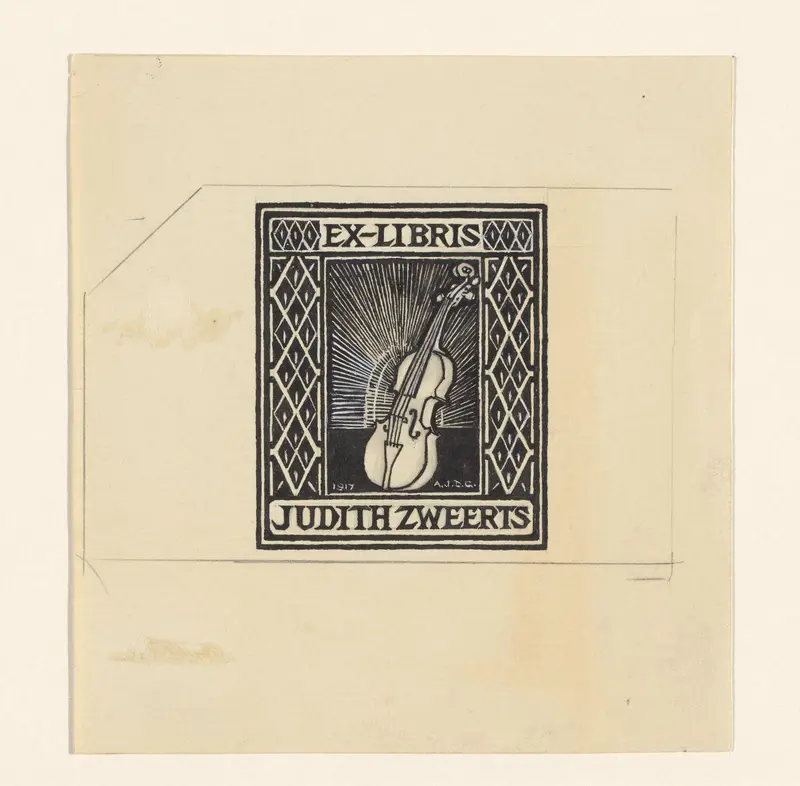 Ontwerp voor een ex libris van Judith Zweerts Wall Art by Unknown - High-Resolution Digital Print