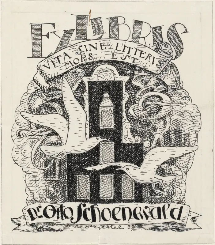Ontwerp voor een ex libris van Otto Schoenewald Wall Art by Unknown - High-Resolution Digital Print