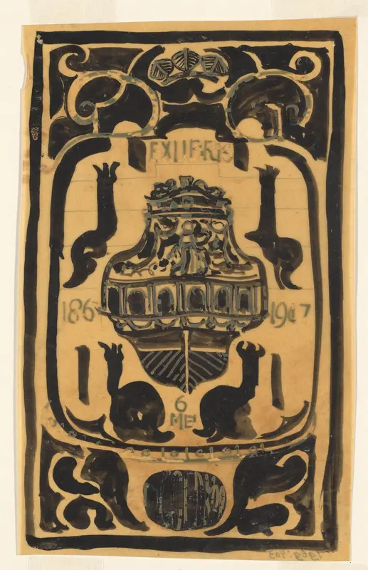 Ontwerp voor een ex libris voor D. Goedkoop Wall Art by Carel Adolph Lion Cachet - High-Resolution Digital Print