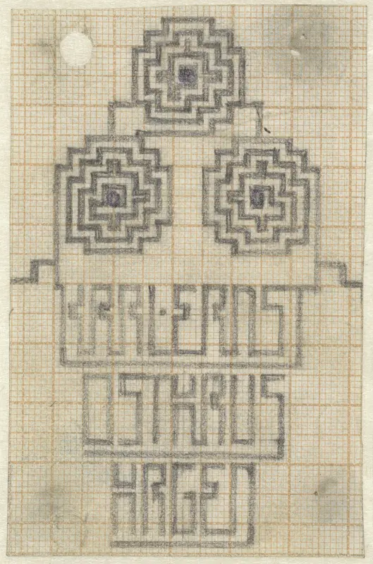 Ontwerp voor een ex libris voor Karl Ernst Osthaus te Hagen (?) Wall Art by Mathieu Lauweriks - High-Resolution Digital Print
