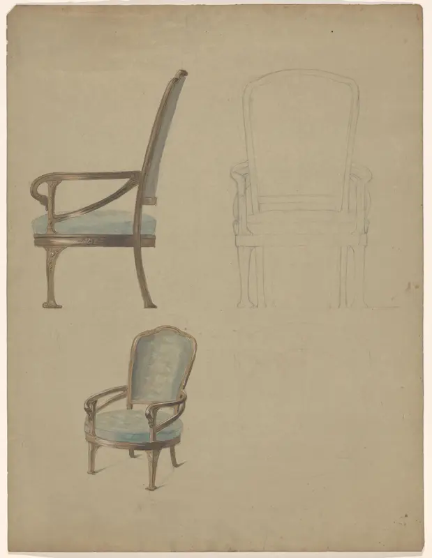 Ontwerp voor een fauteuil Wall Art by Unknown - High-Resolution Digital Print