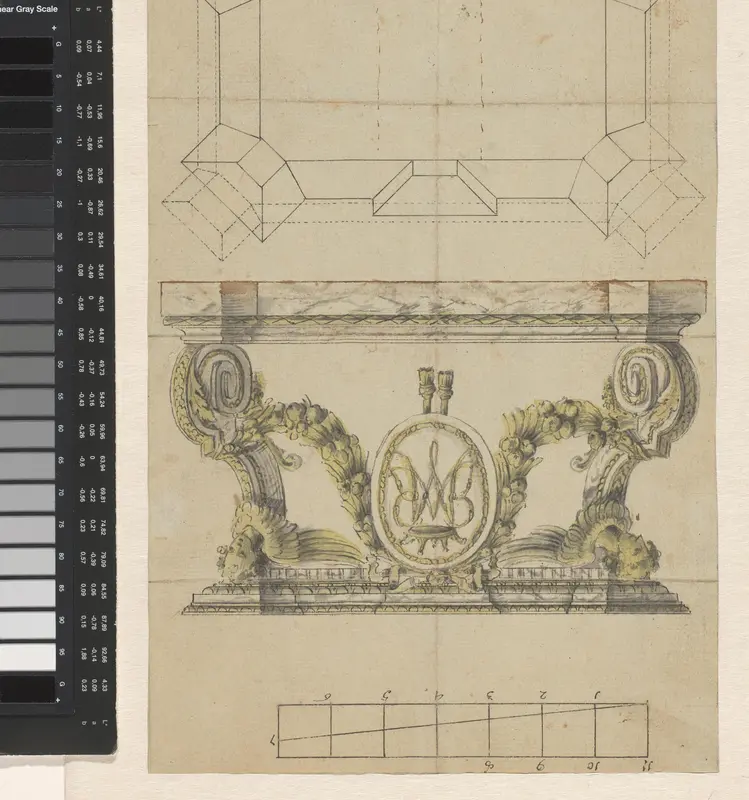 Ontwerp voor een gebeeldhouwde (altaar-?)tafel Wall Art by unknown - High-Resolution Digital Print